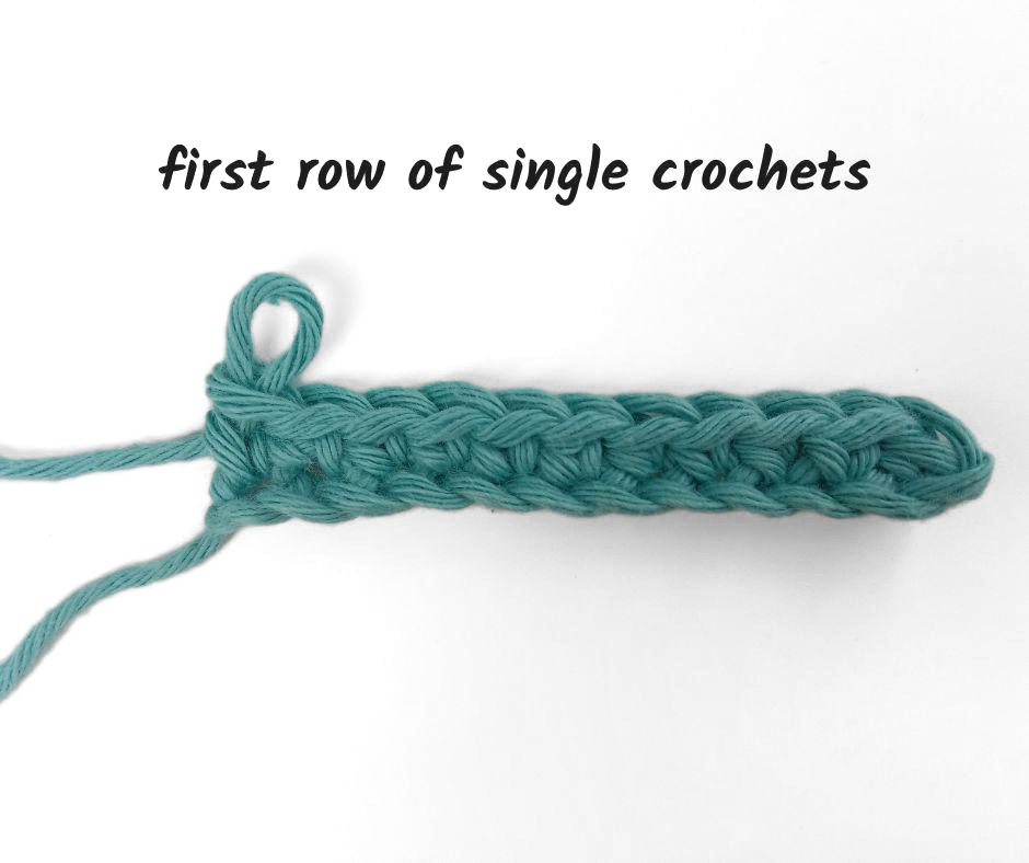 first row of single crochets