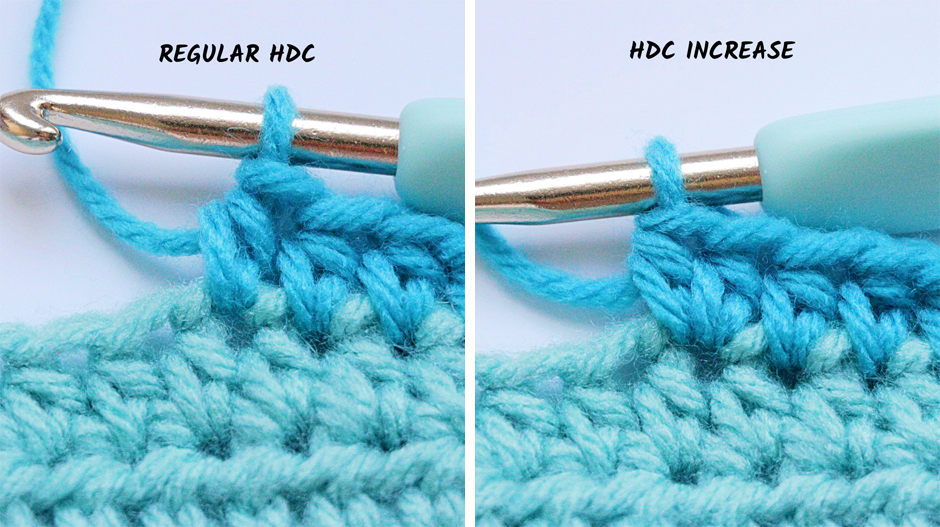 Half Double Crochet - regular hdc and hdc increase