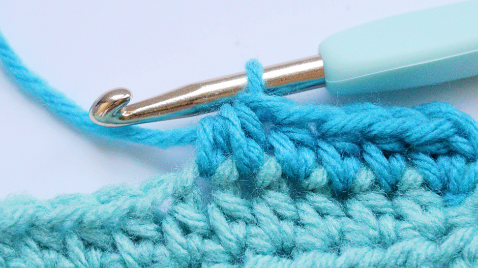 Half Double Crochet - completed half double crochet two together