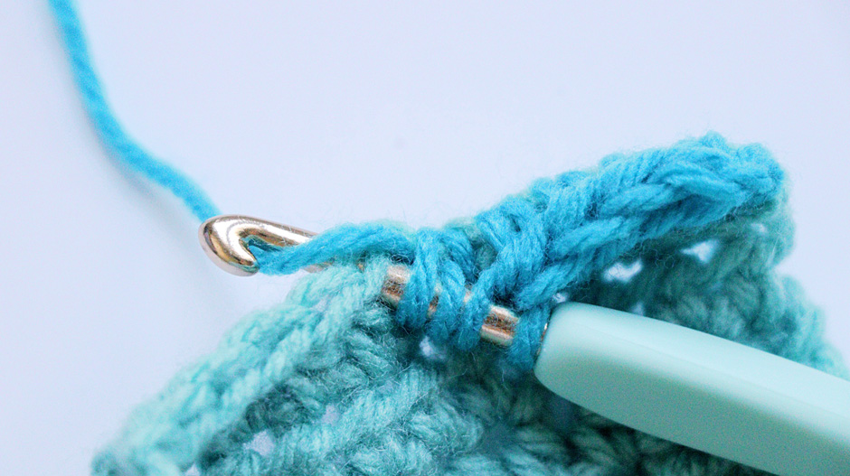 Half Double Crochet - YO and pull through a loop