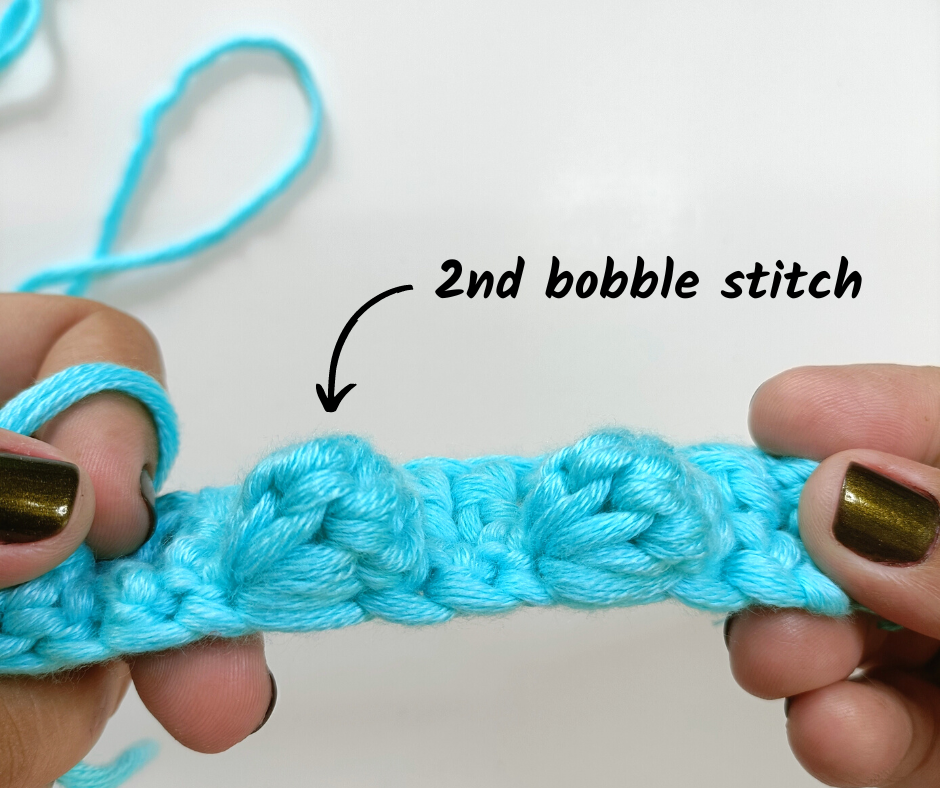 Bobble Stitch Pop - second bobble stitch after repeat the same steps