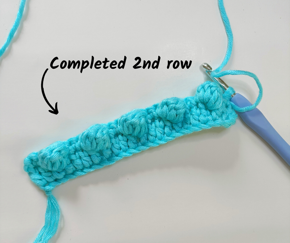 Bobble Stitch Pop - what the bobble row should look like