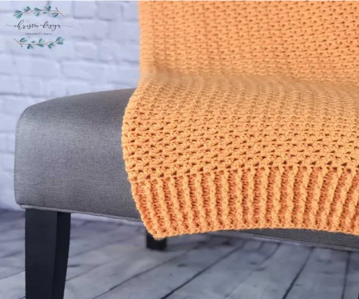 crochet blanket with front post double crochet edging