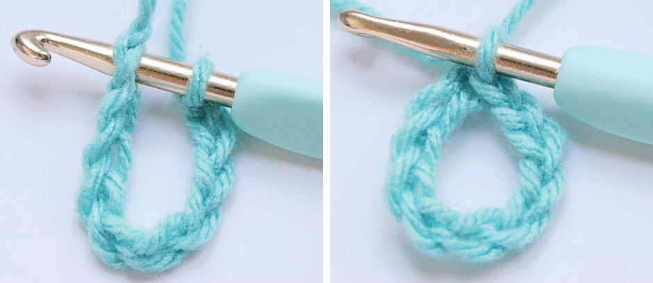 Half Double Crochet - slip stitch into the first chain