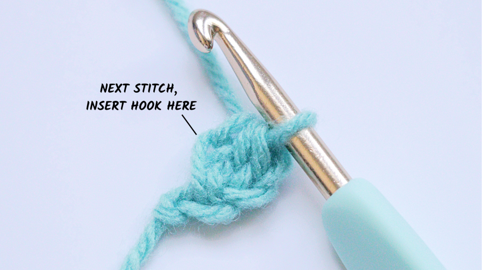 Half Double Crochet - continue making more Fhdc stitches