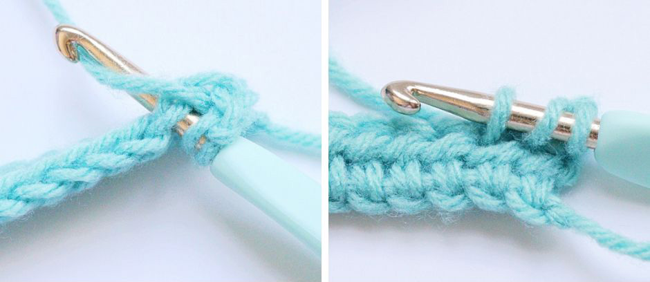 Half Double Crochet - 3 loops on crochet hook