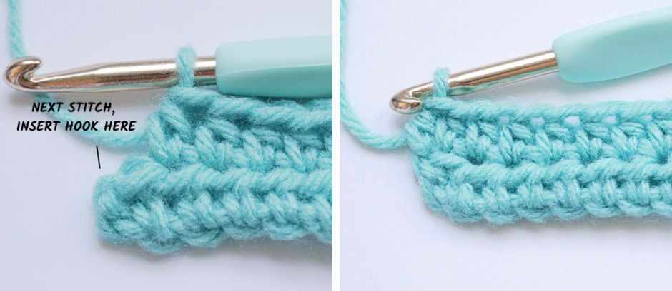 Half Double Crochet - last stitch on the top of the turning chain 