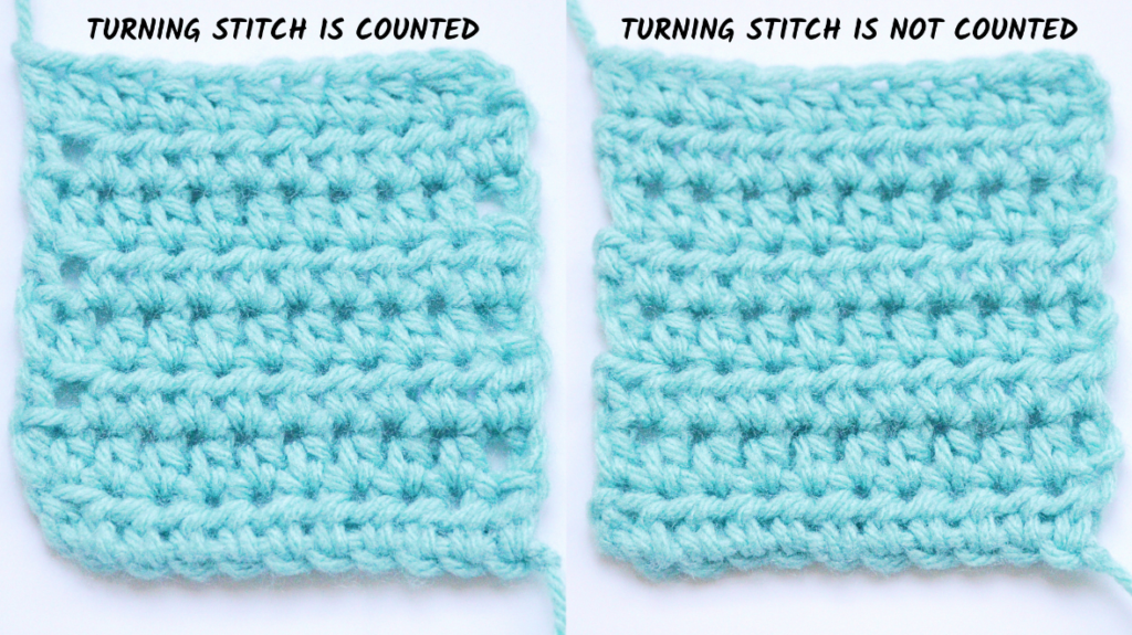 Half Double Crochet - turning stitch counted vs not counted