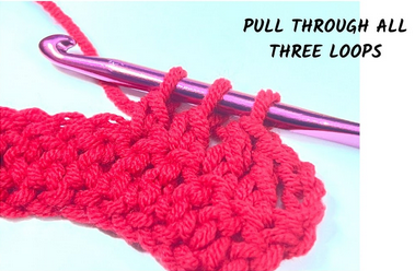 How to do a Double Crochet decrease - pull through all 3 loops