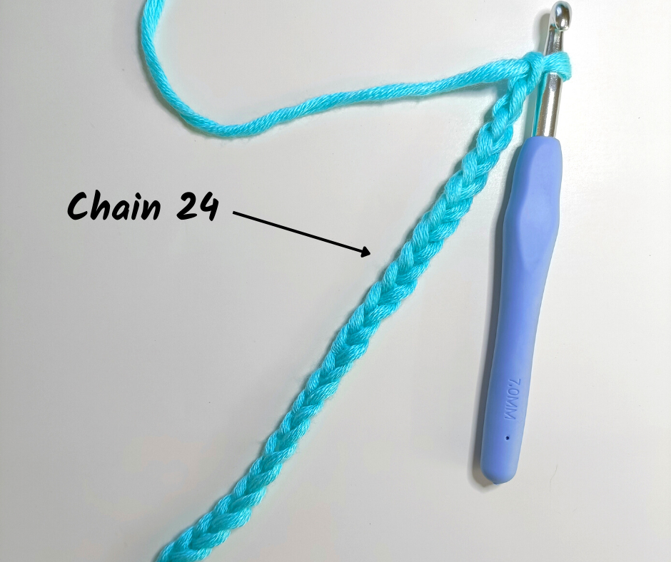 Bobble stitch - chain 24 for foundation chain