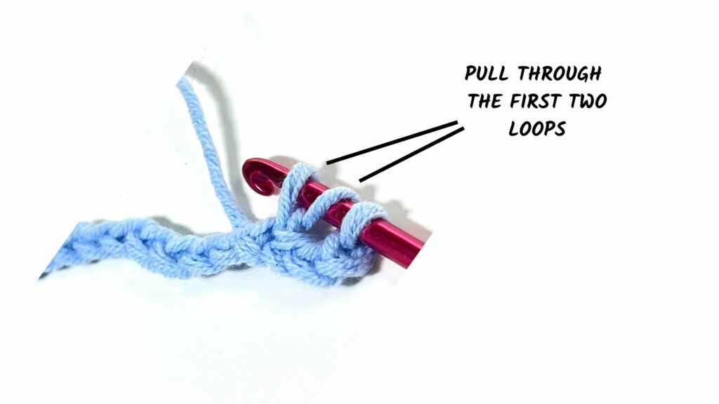 double crochet - 3 loops on the hook