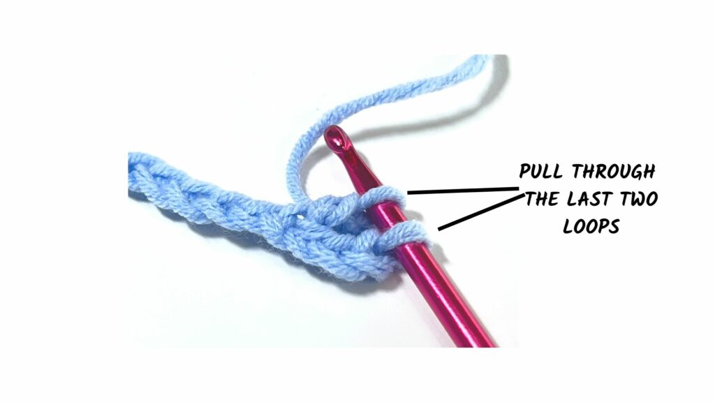 double crochet step-by-step - pull through last two loops