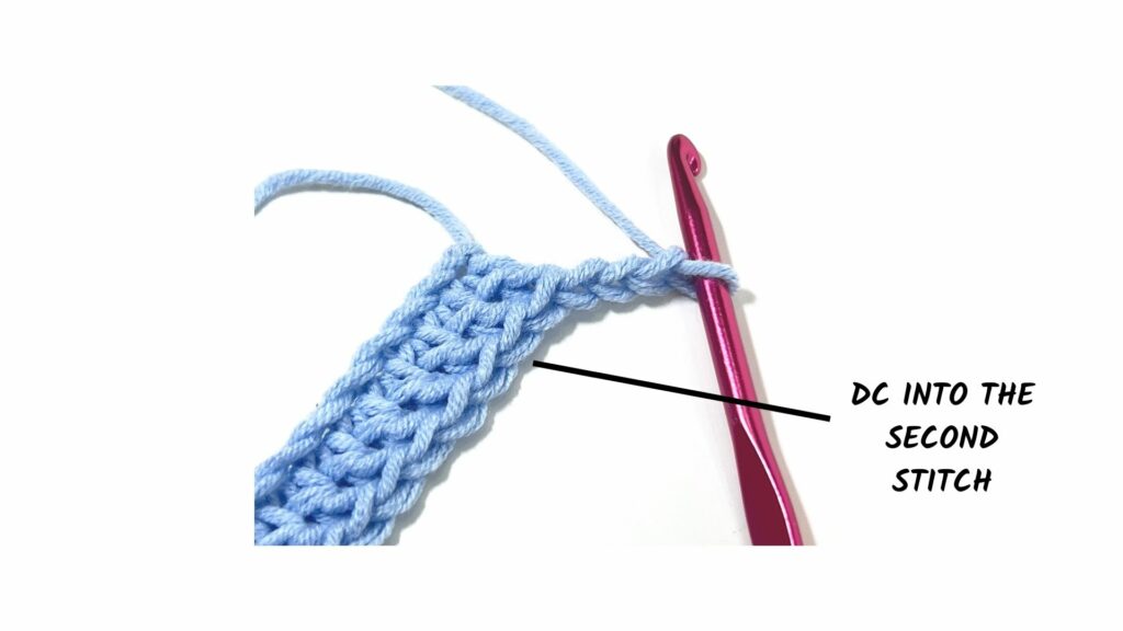 double crochet step-by-step - double crochet into 2nd stitch
