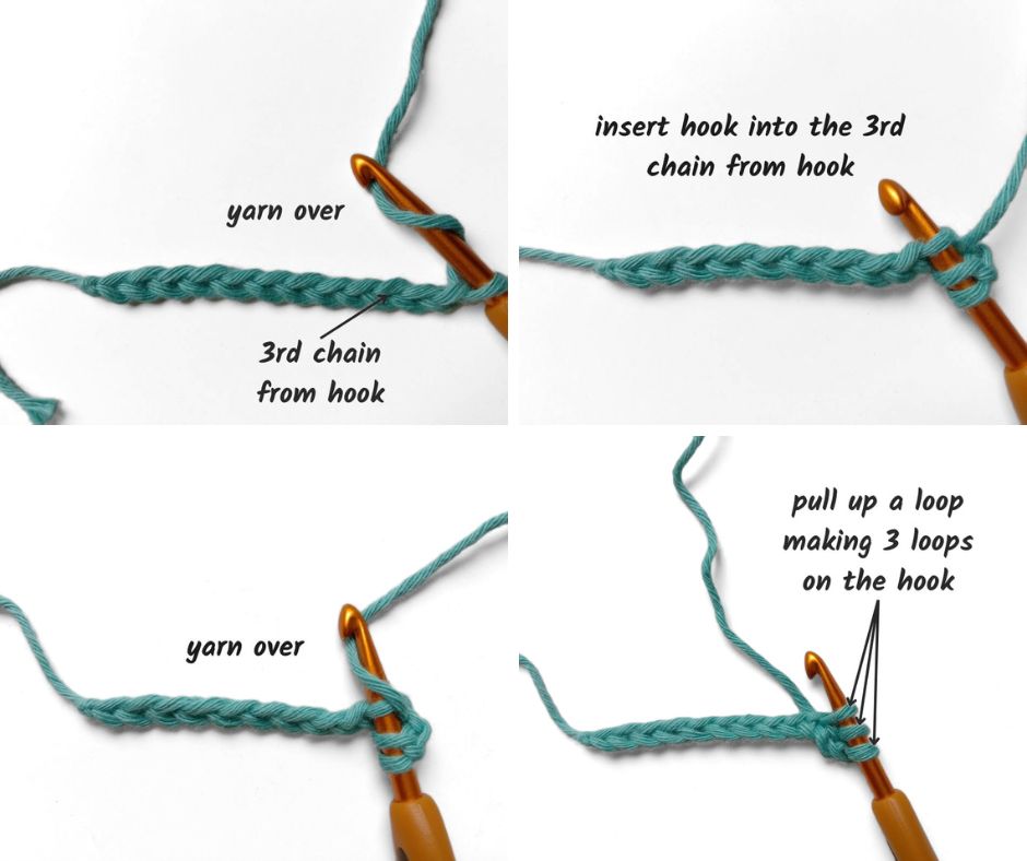 steps to half double crochet