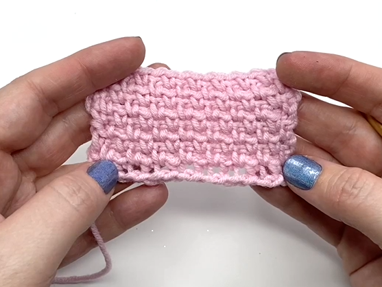 swatch of moss stitch crochet