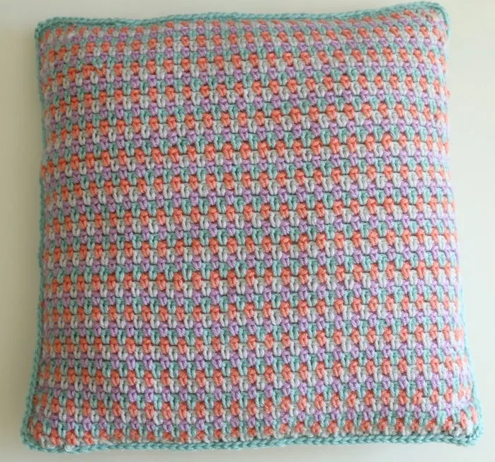 multicolored Moss Stitch Pillow