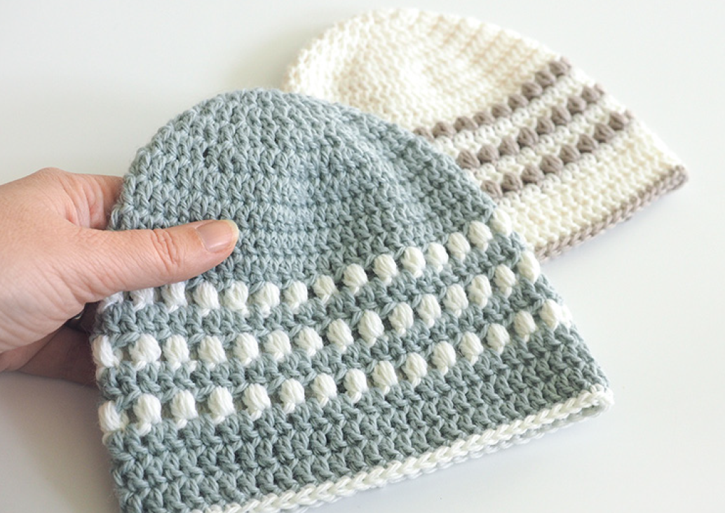 crochet hats with puff stitches