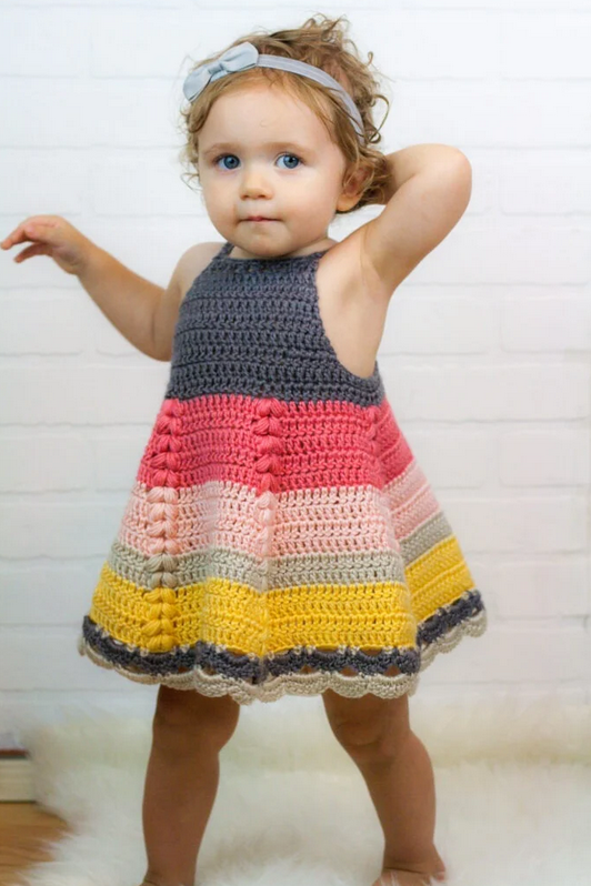 Puff Stitch Toddler Dress 