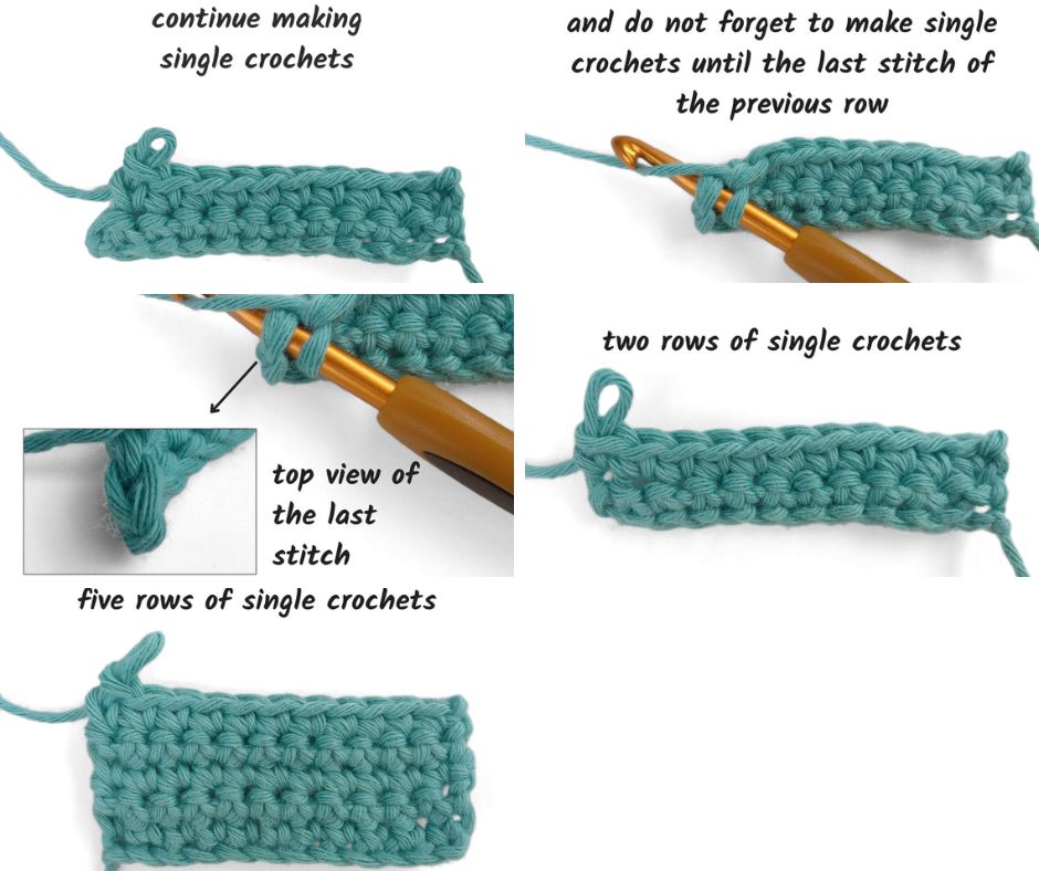 steps to single crochet a second row