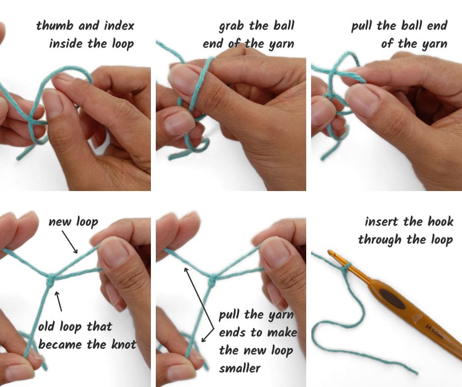 Crochet slip knot step-by-step tutorial — Cilla Crochets