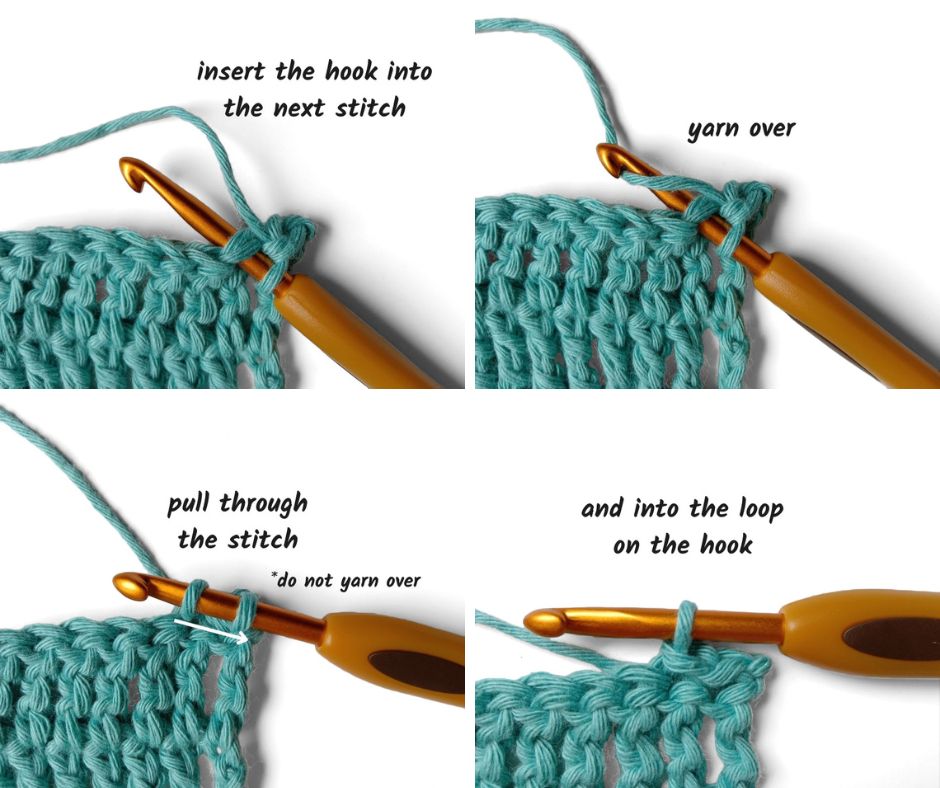 steps on how to crochet the slip stitch