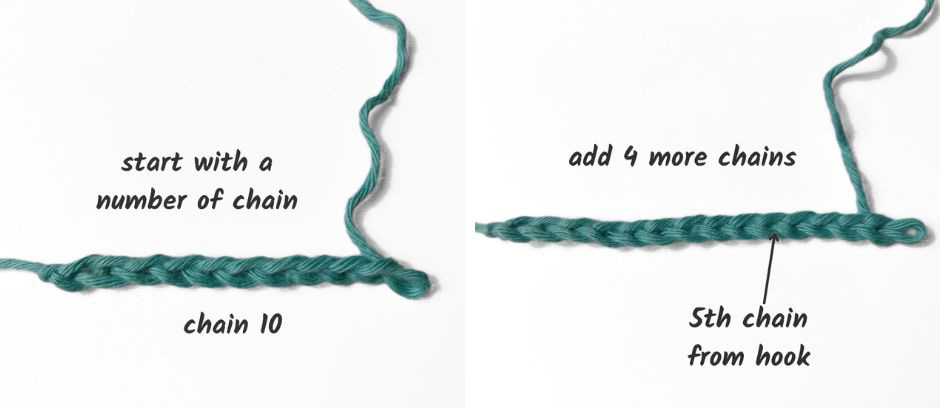 how to treble crochet from a chain