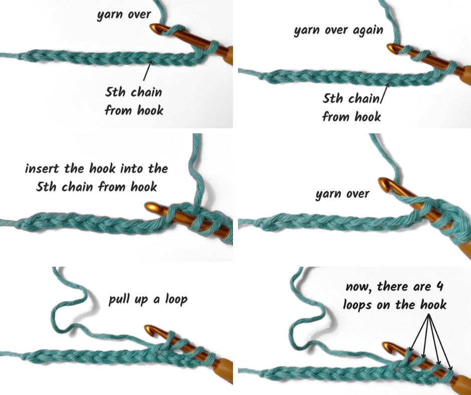 steps to treble crochet