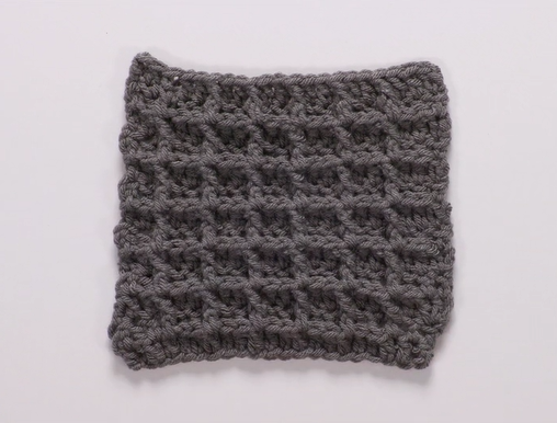 swatch of waffle stitch crochet
