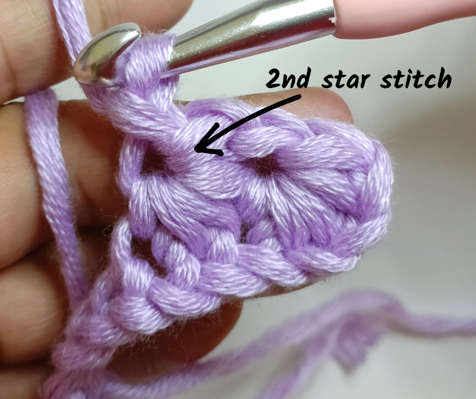 crochet star stitch - 2nd