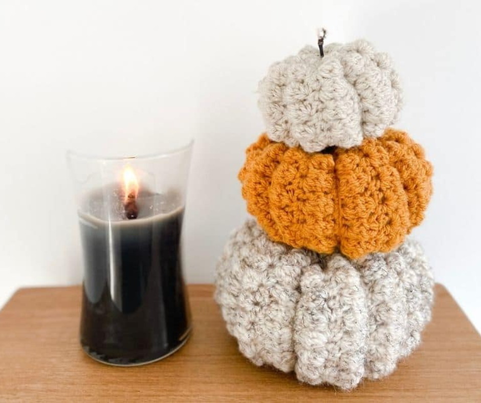 Stacked Bibbity Bobbly Crochet Pumpkins