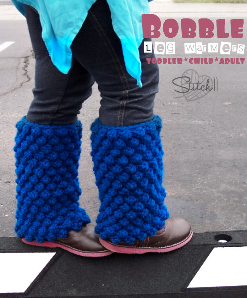 Worn Bobble Leg Crochet Warmers