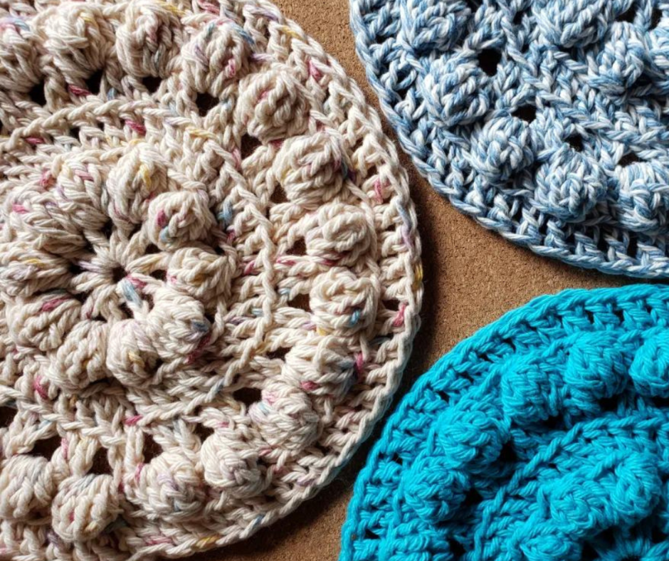 Crochet Bobble Stitch Hot Pads