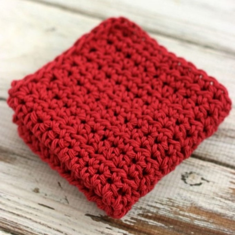 half double crochet dishcloth
