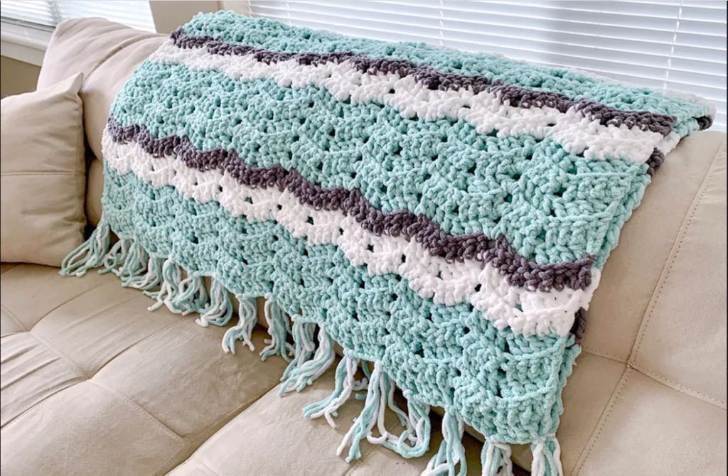 Easy Weekend Chevron Crochet Blanket