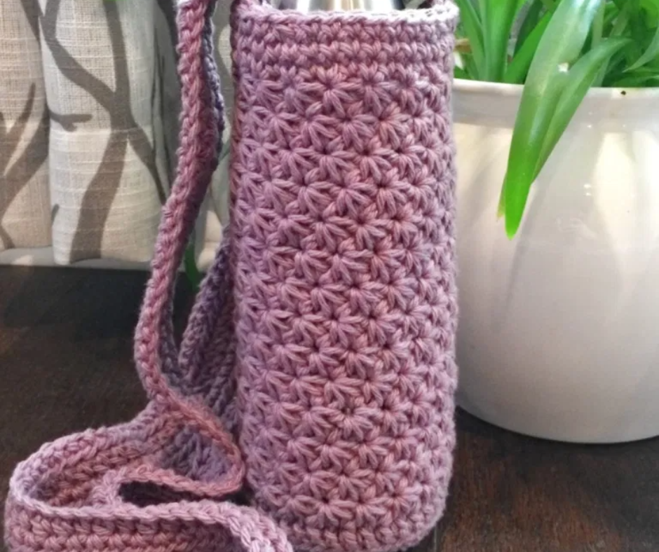 Star Stitch Water Bottle Holder Crochet Pattern