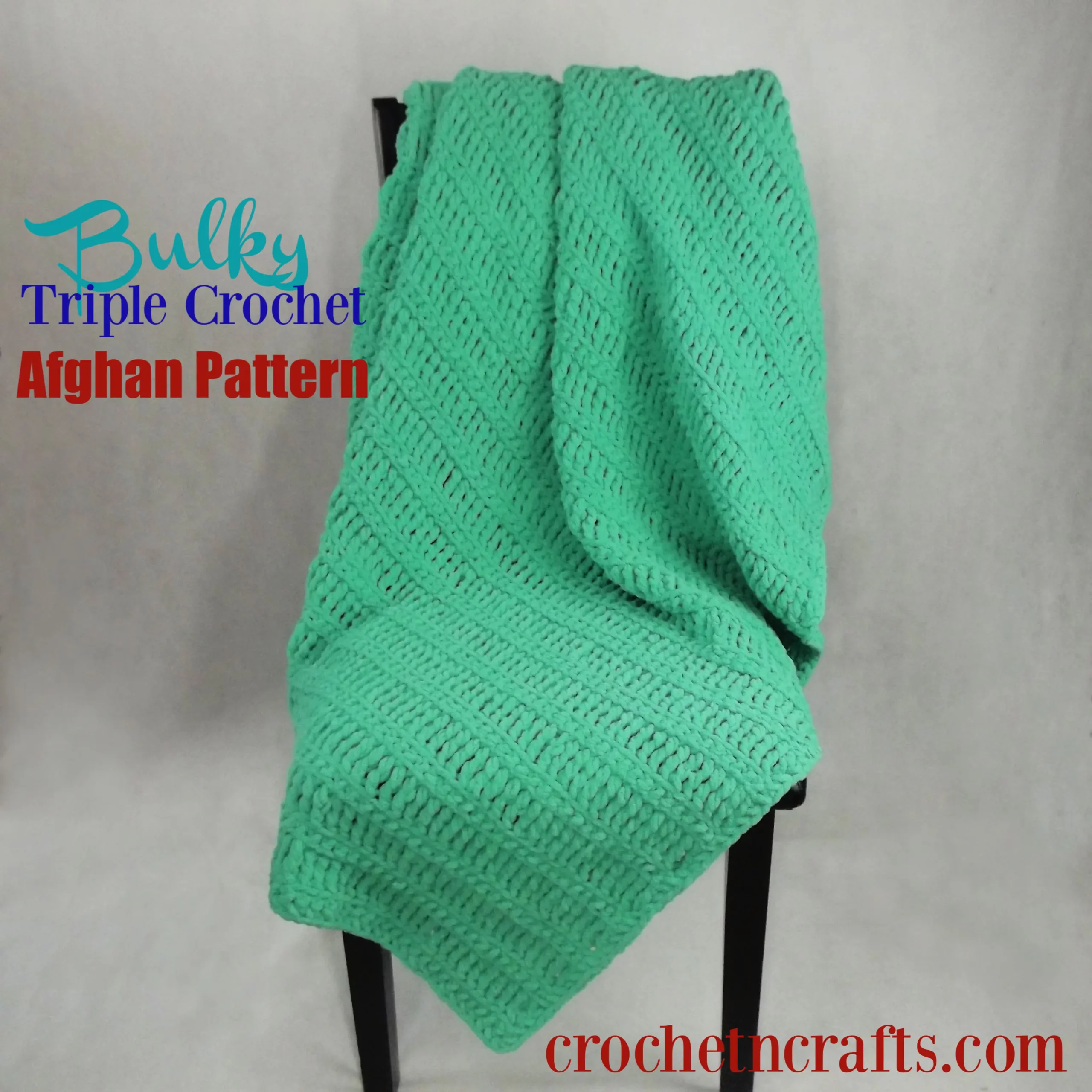 Bulky Triple Crochet Afghan on a chair