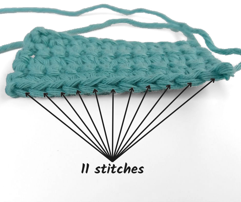 counting the crochet chains in a crochet 
row