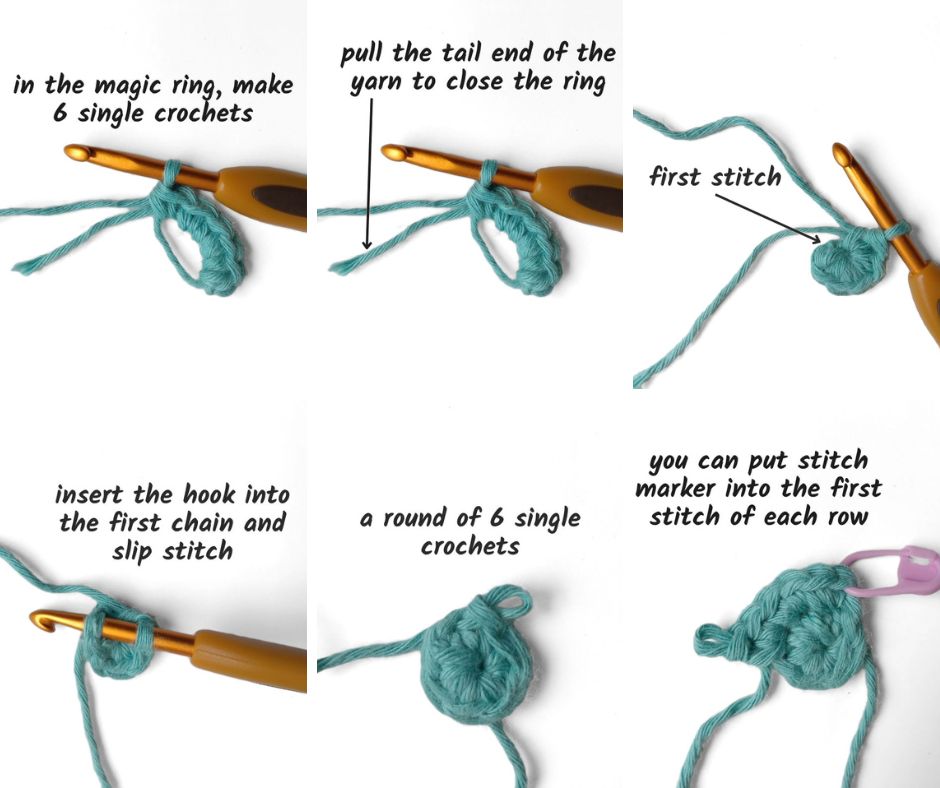 How to start a circular crochet job: magic ring or chains closed in a  circle? 