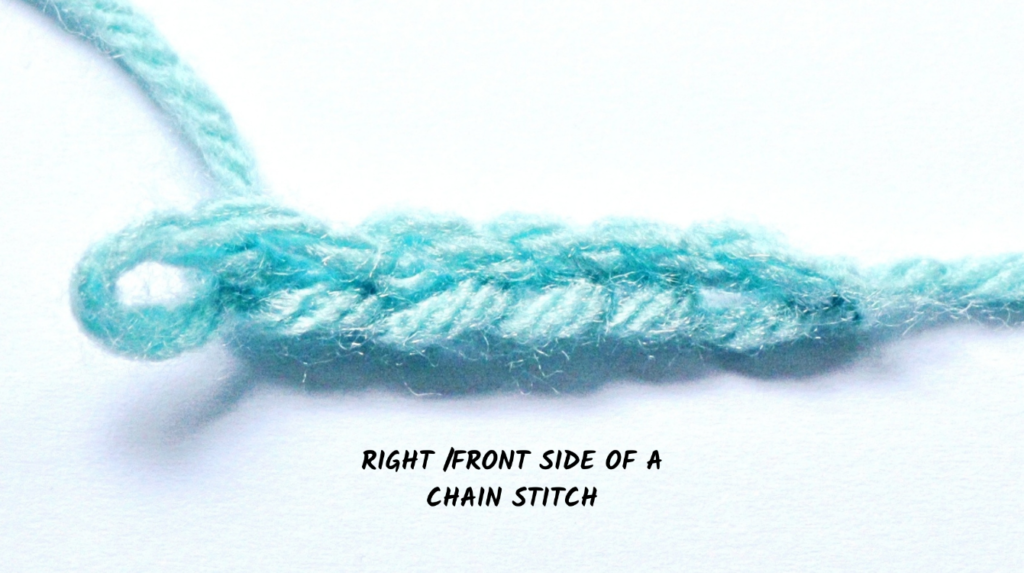 right side of a crochet chain stitch