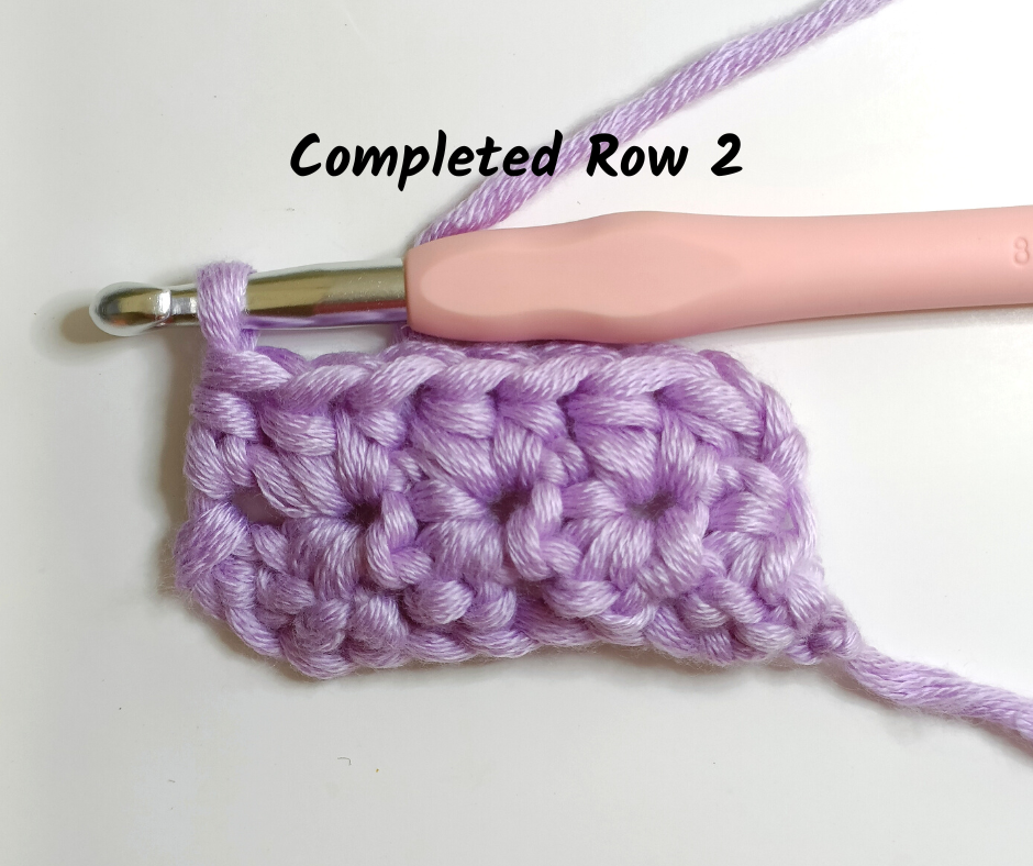 crochet star stitch - row 2