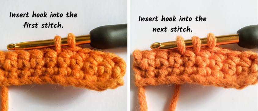 single crochet stitch - 3 loops on your hook