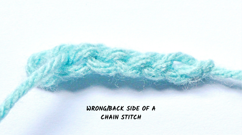 wrong side of a crochet chain stitch