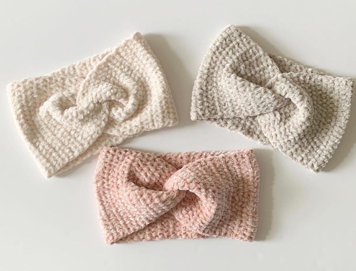 Easy Crochet Velvet Twist Headbands
