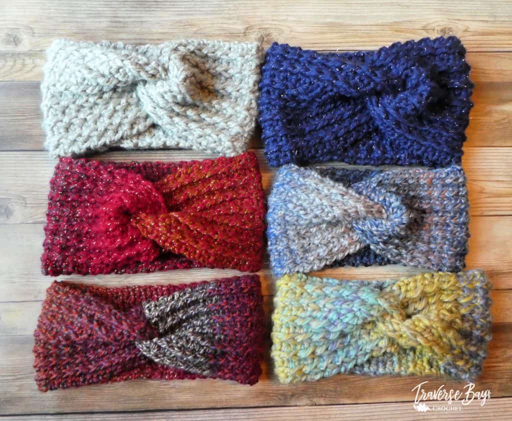Crochet Traverse Bay Twisted Headbands
