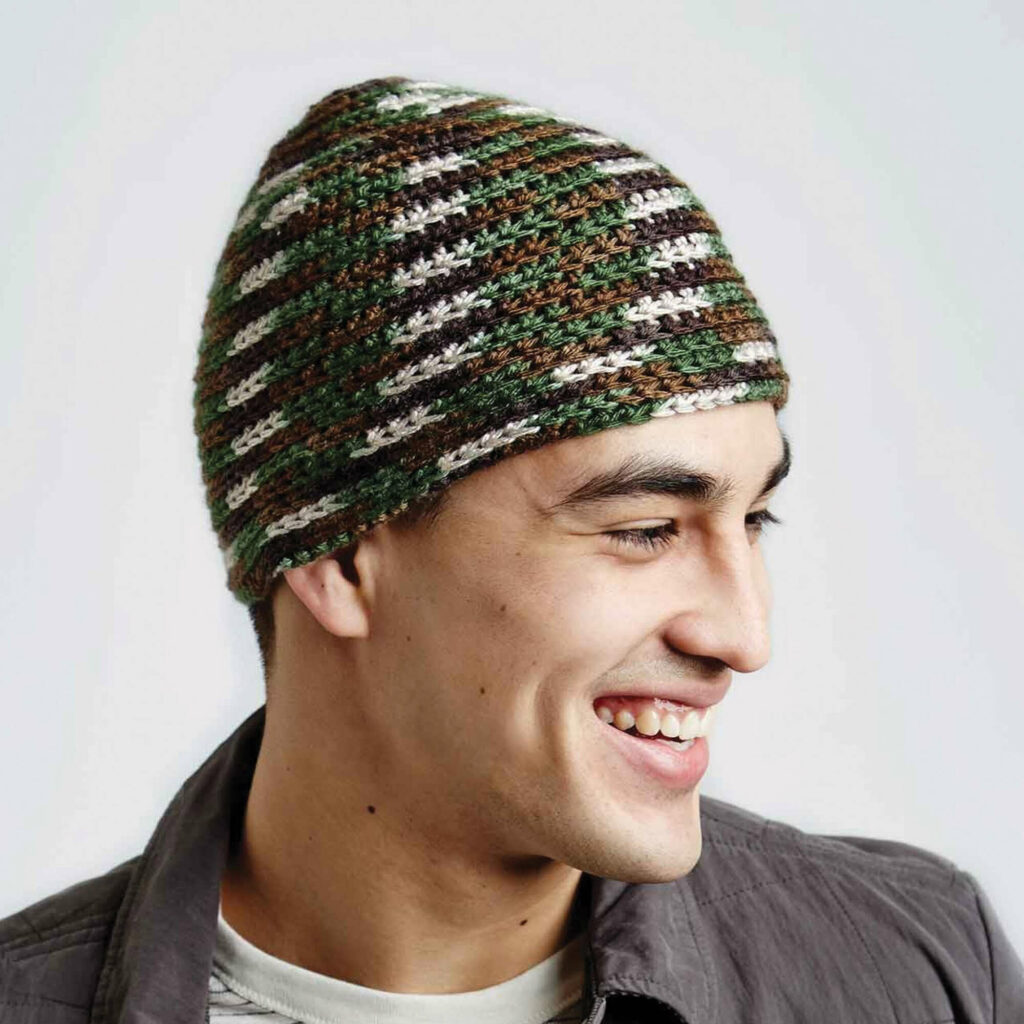 Crochet Caron Camo Hat