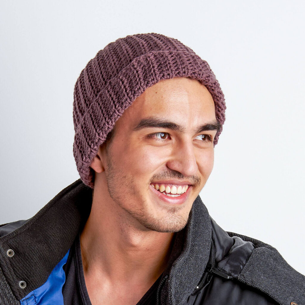 Vertical Ridges Crochet Hat for Him