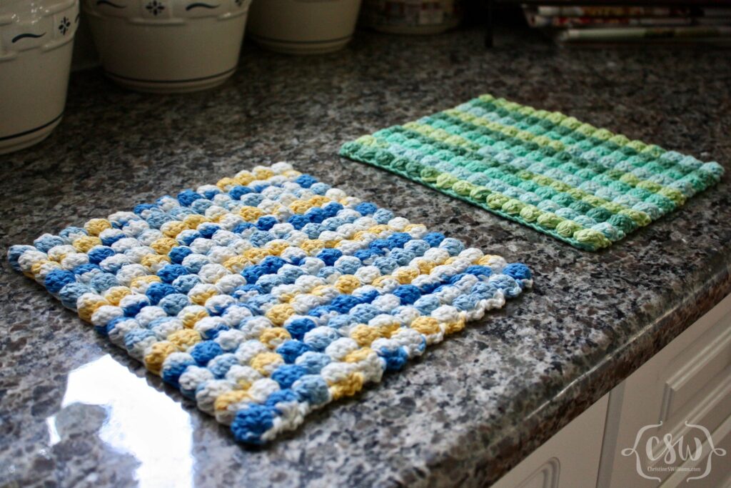 Easy Bobble Stitch Crochet Hot Pad