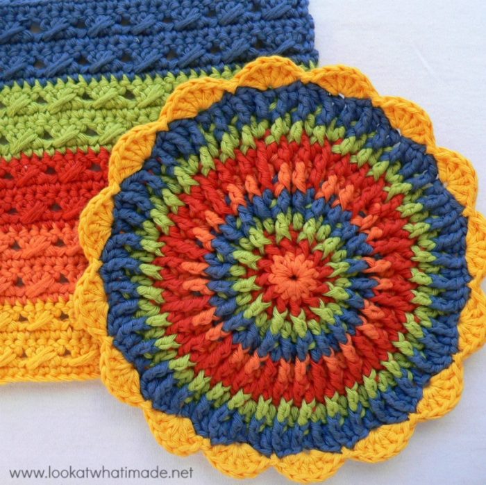Front Post Frenzy Crochet Potholder