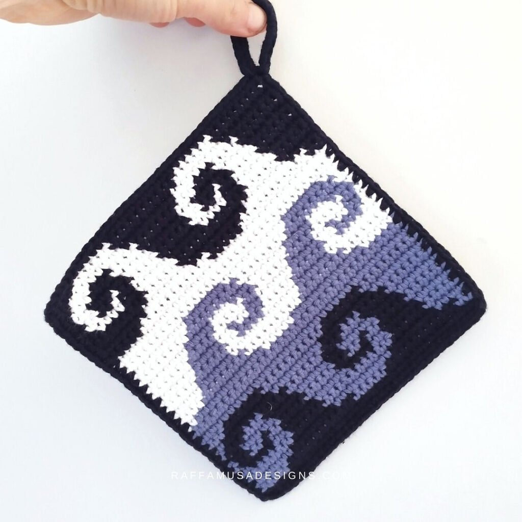 Sea Waves Crochet Potholder