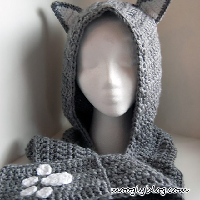 Cuddly Cat Crochet Scoodie with Pockets
